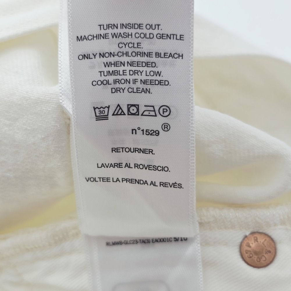 Polo Ralph Lauren Hampton Relaxed Straight White Denim Distressed Shorts Size 46 - Picture 16 of 16